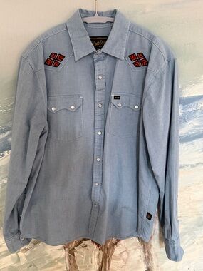 Howler Brothers Chambray Pearl Snap Button-Down Shirt with Embroidered  Accents